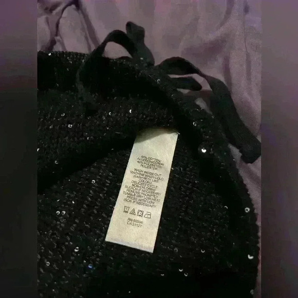 Black DKNY sweater glitter knit size medium - Picture 4 of 4